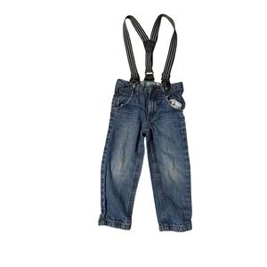 Kids R Us Denim Jeans with Suspenders Blue Toddler Boy Size 3T